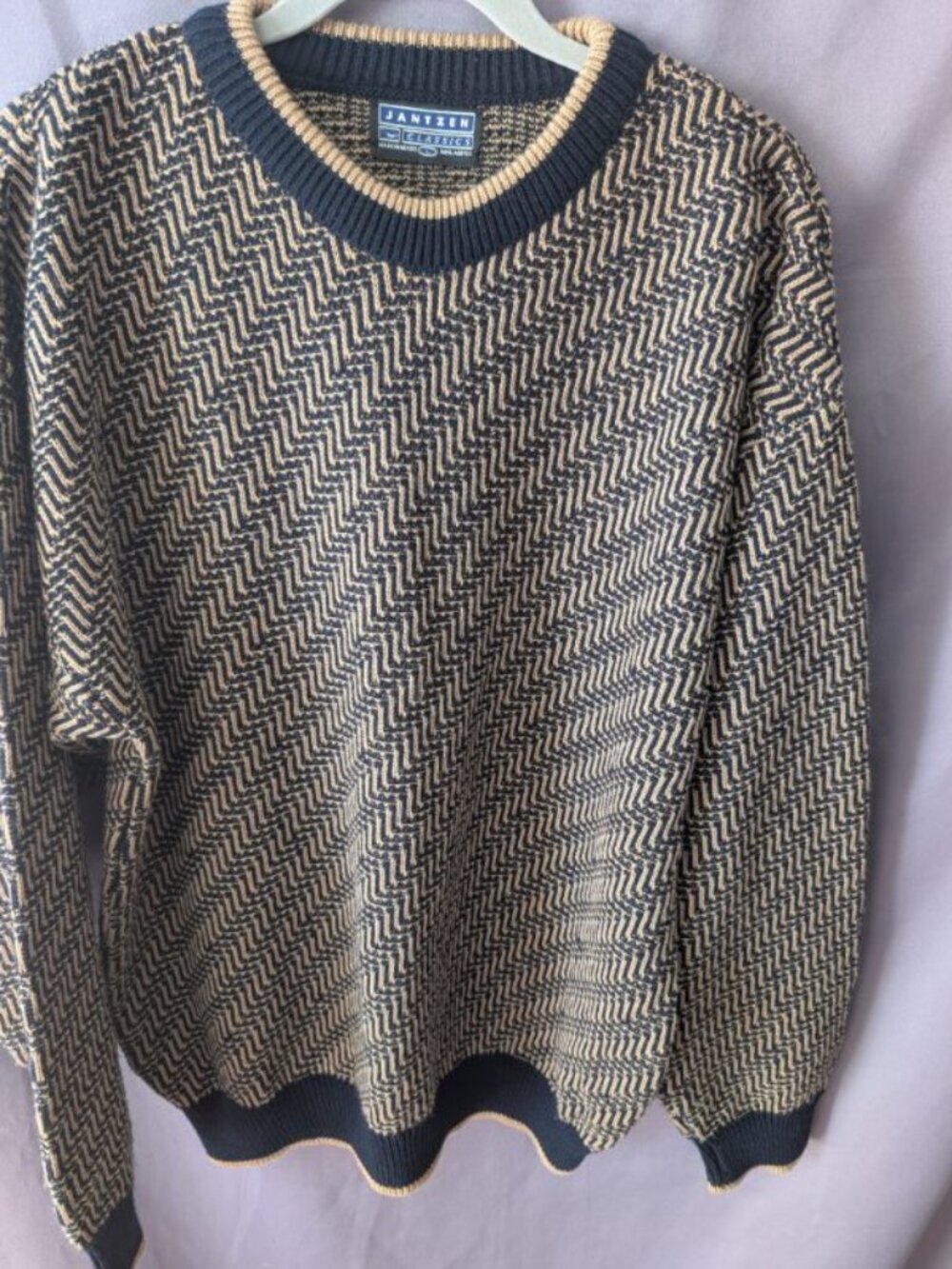 Vintage Jantzen Classic Chevron Zig Zag Sweater Size L